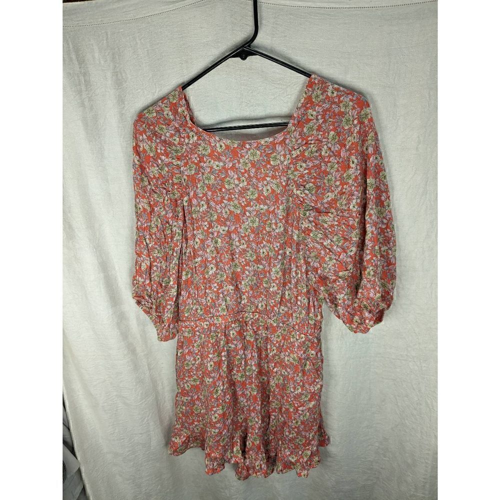 NWT Allie Rose Boutique Rayon Romper Floral Mini Tie Back M Medium